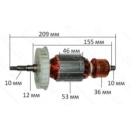 Якорь болгарка Hitachi G23SF (209*53 шпонка 10мм резьба)