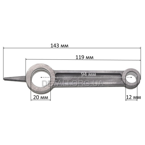 Шатун компрессора L119*143 d1 12 d2 20 Lмц - 94