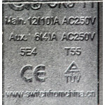 Кнопка циркулярної пилки Bosch PTS 10 аналог 1619PA3172 6 бічних контактів пластина 56*88 мм CK-5-11