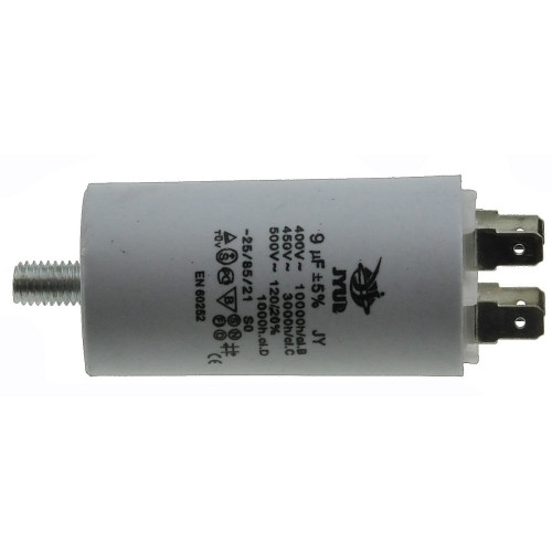 Конденсатор JYUL CBB-60M 9мкф - 450 VAC болт + клеммы (35*66 mm)