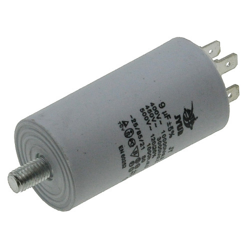 Конденсатор JYUL CBB-60M 9мкф - 450 VAC болт + клеммы (35*66 mm)