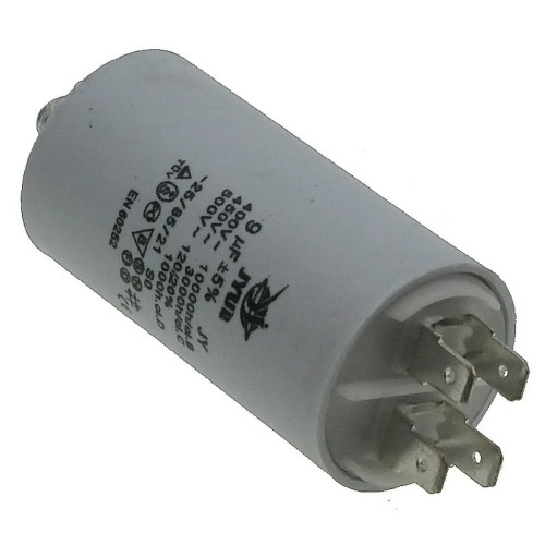 Конденсатор JYUL CBB-60M 9мкф - 450 VAC болт + клеммы (35*66 mm)