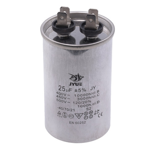 Конденсатор JYUL CBB-65 25мкф - 450 VAC алюминий (45*75 мм)