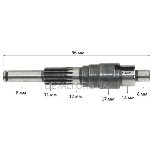 Вал ланцюгової пили Зеніт ЦПЛ-406/2500 (L96/d8 мм)