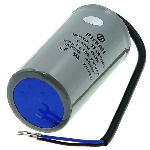Конденсатор Piranil CD-60 300мкф - 250 VAC Пусковий 50Hz (50*103mm) проводи