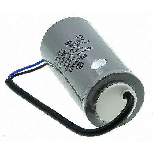 Конденсатор Piranil CD-60 300мкф - 250 VAC Пусковий 50Hz (50*103mm) проводи
