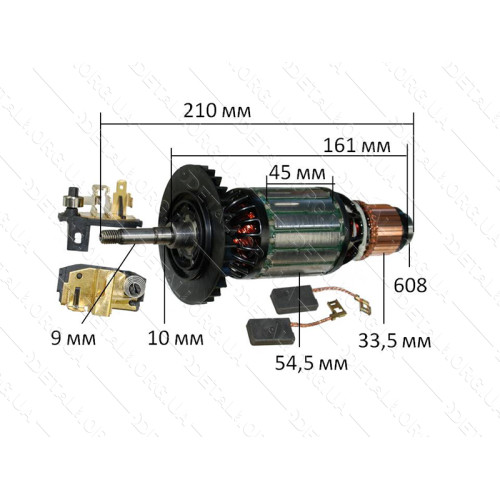 Якорь болгарка DeWalt D28490/28492 оригинал N403185 (210*54,5 посадка 9мм)