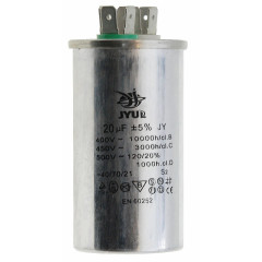 конденсатор JYUL CBB-65 20мкф - 450 VAC алюміній(40*76 mm)