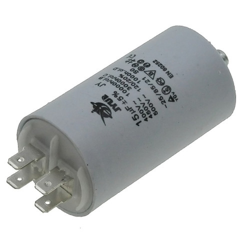 Конденсатор JYUL CBB-60M 15мкф - 450 VAC болт + клеммы (40*71 mm)