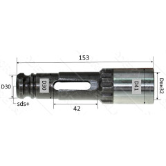 Ствол отбойного молотка Bosch 11E аналог 1618597067