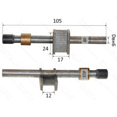 Шток лобзика D8 L105 рюмка 24*12 мм