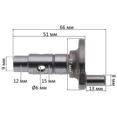 Кривошип VJ Parts перфоратора DWT dвн9*12*15 L51*66 палец 8ммL14