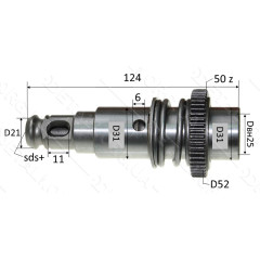 Ствол перфоратора Bosch 2-24 в сборе d31*25*21 50 зуб прямо 1616490060