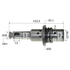 Стовбур перфоратора Hitachi 24PC3 (шестерня + бойок) d18*20*30 L132,5