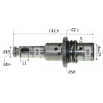 Стовбур перфоратора Hitachi 24PC3 (шестерня + бойок) d18*20*30 L132,5