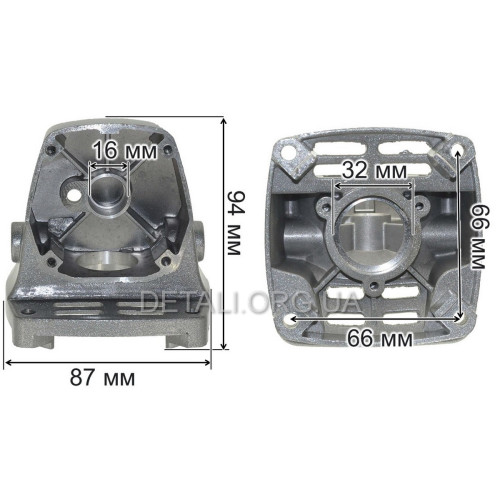 Корпус редуктора (голова) болгарки УШМ 180 кит , интеркрен ( VJ Parts )