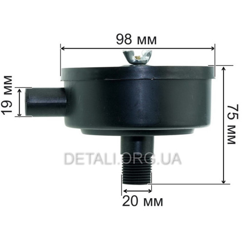 Фільтр повітряний компресора 1/2" (різьблення 20мм) D95мм пластик