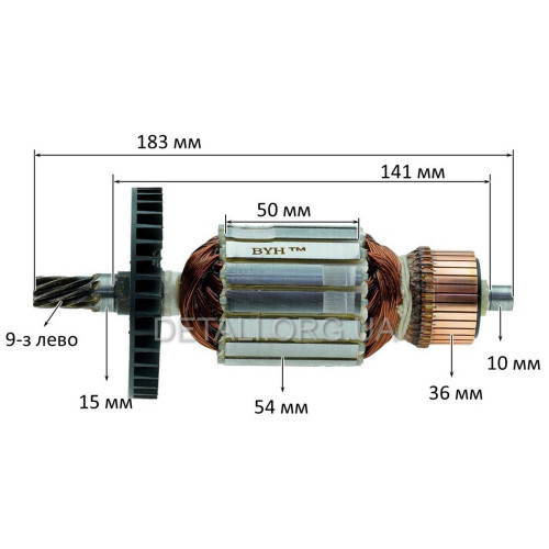Якорь пила дисковая (торцевая) Makita LS 1040 /Энхель (183*54 9-з/лево) аналог 516718-8