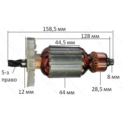 Якорь перфоратор Stern 32 B (5з 44 мм) (158,5*44 5-з /право)