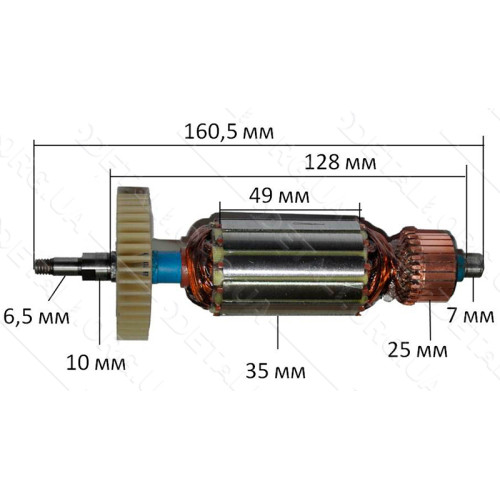 якір болгарка Ferm 125 880 W шліц( 160,5*35 шліц 6,5мм)