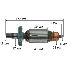 Якір фрезер  Stern ER 850( 172*41 цанга 15)