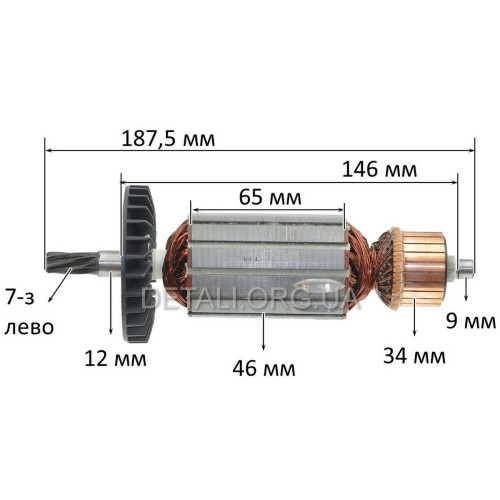 Якір пила дискова Фіолент ПД-3 VJ Parts (187,5*46 7-з ліво) аналог ІДФР684263014-03І