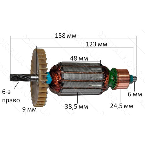 Якір пила дискова Фіолент ПД4-54 оригінал (158*38,5 6-з право) ІДФР684263030І