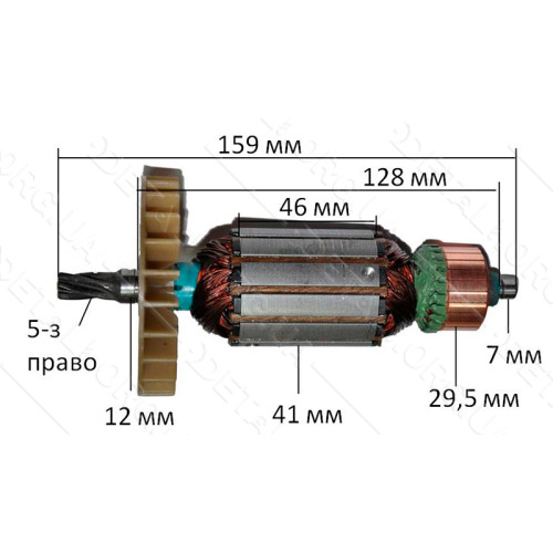 Якір перфоратор Фіолент П3-1200 оригінал (159*41 5-з право) ІДФР684263036-01І