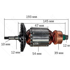 якір болгарка Rebir LSM 2-230 різьблення кінець фірм( 193*54 різьблення кінець)