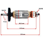 Якорь болгарка Sparky M 850 оригинал (153*32 посадка 9мм) 115181
