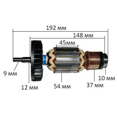 Якорь болгарка Makita 9069 оригинал (516773-0) (192*54 шлиц 9мм)