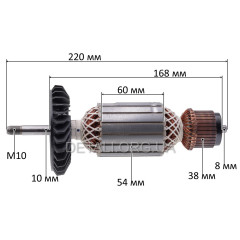 Якір болгарка Bosch GWS 24-230 (220*54 різблення 10мм) 1604011932