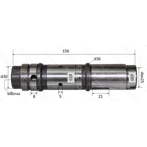 Ствол большой бочкового перфоратора dвн 25 L156 резьба №2