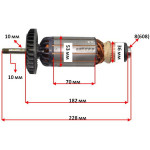 якір болгарка Sparky 230 MBA 2500 PW оригінал 152848 / 152840( 228*53 посадка 10мм)
