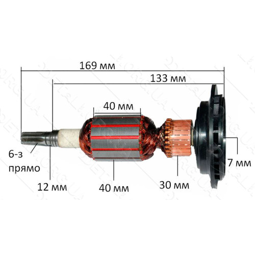 якір Відбійний молоток BOSCH GSH 5DСE( 169*40 6-з / прямо)