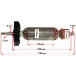 Якорь болгарки Makita 9533 (158*29 резьба 5мм) аналог 517588-8
