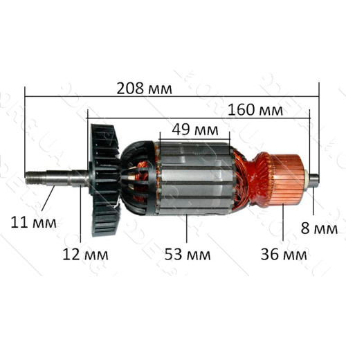 якір Болгарка Metabo W 20-180( 208*53 посадка 11мм)