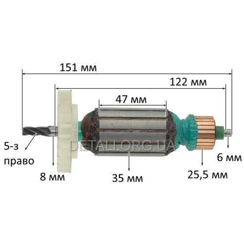 Якорь дрель Фиолент МСУ 9-16 RE оригинал (151*35 5-з право) ИДФР684263028И