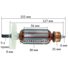 Якорь пила дисковая Eurotec 185 (155*38 5-з /право)
