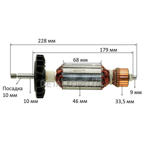 Якір болгарка Фіолент 230 VJ Parts (228*46 посадка 10мм) аналог ІДФР684263012-02І
