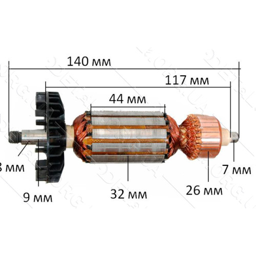 Якір рубанок фиолент 600 W VJ Parts (140*32 цанга (шків) 8 мм) аналог СТІФ684263005-01І