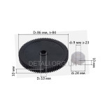 Шестерни пластиковые шлифмашины Фиолент D1 10*86 h10/ d1 10*24 h10 аналог ИДФР303811001И