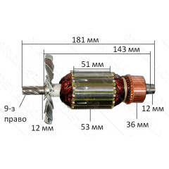 якір пила торцювання JET( 181*53 9-з /право)
