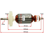 Якір болгарки Bosch PWS 7-115 (153*35 посадка 8 мм) GUA 1-клас 2609000761