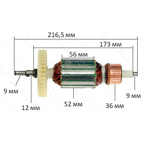 Якір болгарка Craft CAG-230/2500 (новий) (216,5 * 52 шліц 9мм)