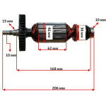 Якорь болгарка Sparky 230 MA-2000 резьба средина оригинал 111845 (206*46 посадка 10мм)