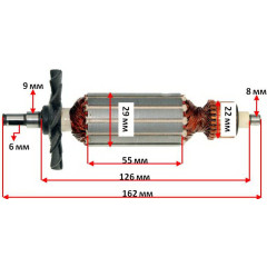 Якір болгарки Maktec 954 (152 * 32 шпонка 7,5мм) аналог 510181-7 2