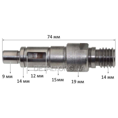 Вал болгарки Craft 1900 d9*14*15 L74/Зенит-180/2300/1800