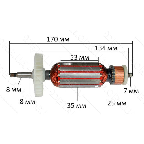 Якорь болгарка титан 12-125 (170*35 посадка 8мм)