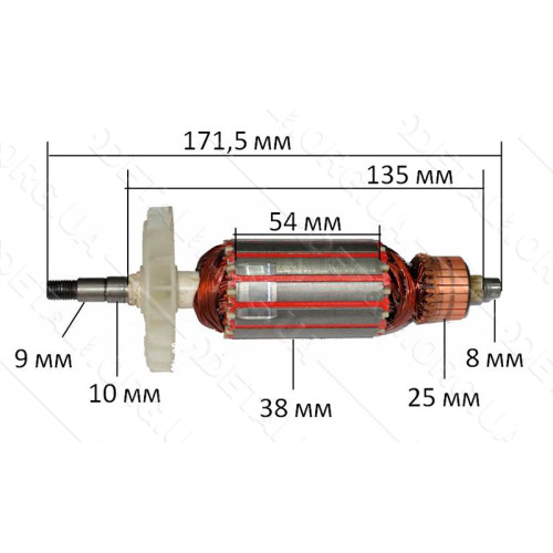 якір болгарка Арсенал 150 новий. ( 171,5*38 шпонка 9мм)
